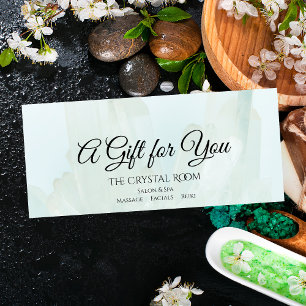 Carte Publicitaire Certificat cadeau Spa Salon de glace bleu clair