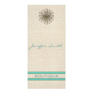 Carte Publicitaire Chic élégant dandelion rayures turquoise