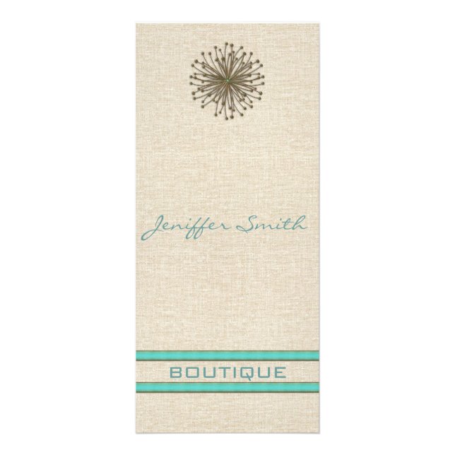 Carte Publicitaire Chic élégant dandelion rayures turquoise (Devant)