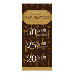 Carte Publicitaire Chic Gold & Coco Custom Salon Coupons Spécial