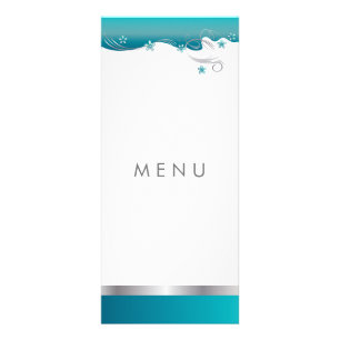 Carte Publicitaire Conception florale sinueuse de bleu de turquoise