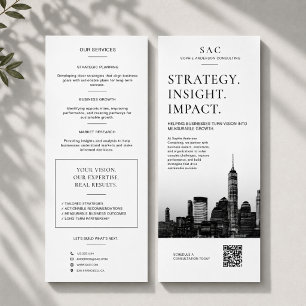 Carte Publicitaire Consultant Professionnel Code QR Blanc Moderne