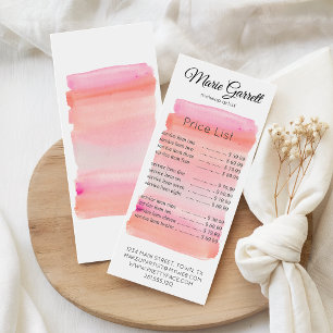 Carte Publicitaire Coup de pinceau aquarelle rose moderne