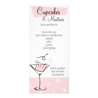 Carte Publicitaire Cupcakes et Martinis !