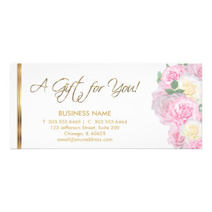 Carte Publicitaire De certificat-prime un rose assez floral