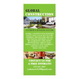 Carte Publicitaire Dépliant de peinture de construction intérieure ex