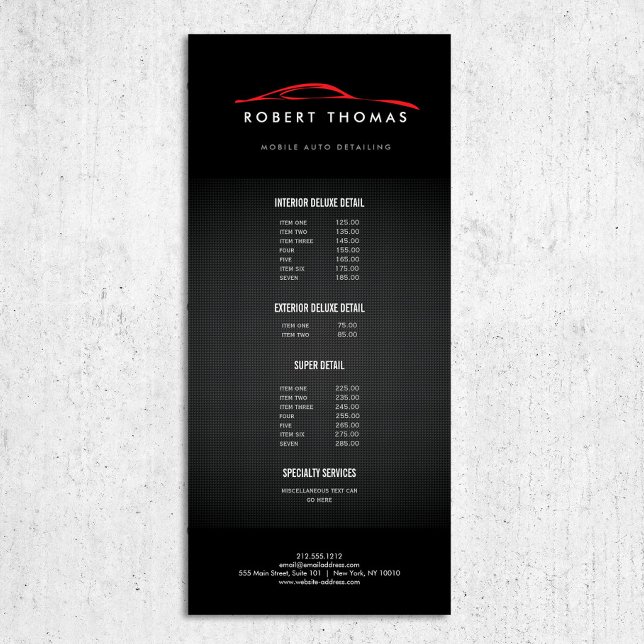 Carte Publicitaire Détail automatique noir et rouge, réparation autom (Créateur téléchargé)