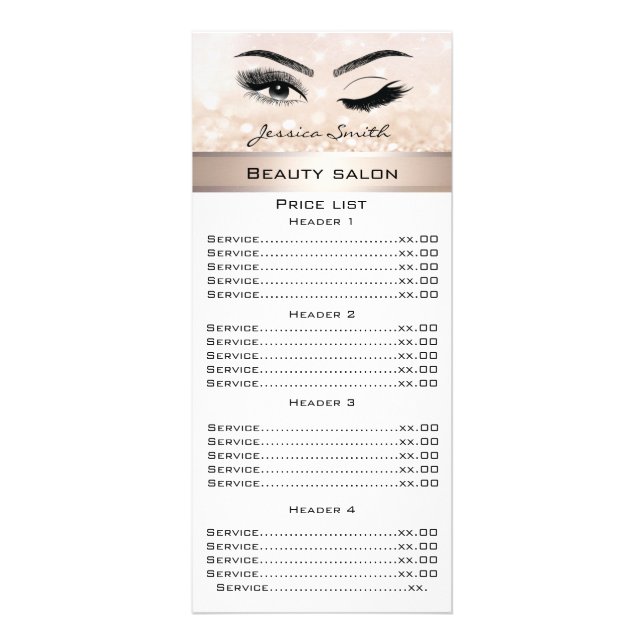 Carte Publicitaire Elégant cils à évier et épilation des sourcils (Devant)