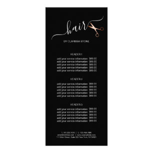 Carte Publicitaire Elégant ciseaux d'or rose moderne coiffeur