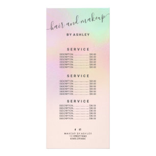 Carte Publicitaire élégant holographique ombre perle nacre arc-en-cie