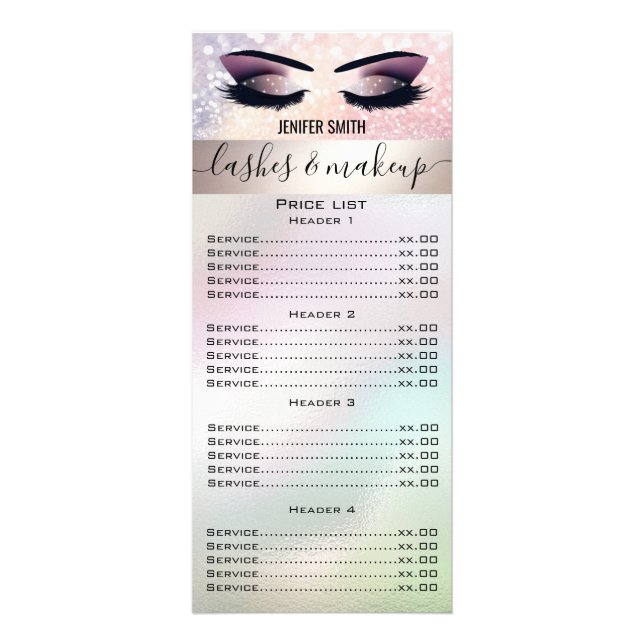 Carte Publicitaire Elégant miroir maquillage yeux holographique (Devant)