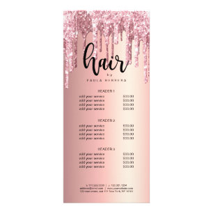 Carte Publicitaire Elégant rose en cuivre  en or parties scintillant