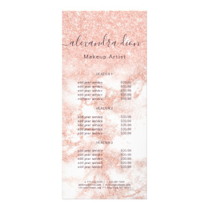 Carte Publicitaire Elégant rose en cuivre or parties scintillant maqu