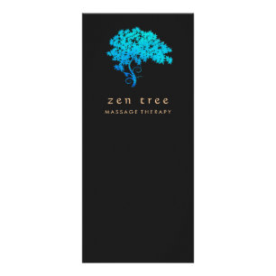 Carte Publicitaire Élégant Turquoise Zen Tree logo noir