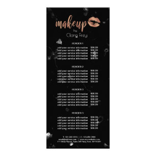 Carte Publicitaire Élégantes lèvres en or rose en cuivre et maquil