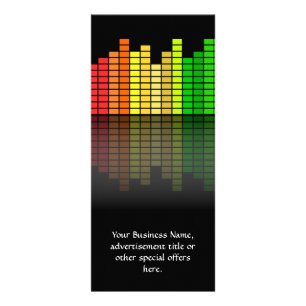 Carte Publicitaire Equaliseur de musique coloré avec réflexion, Tec