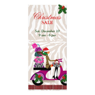 Carte Publicitaire Fashion Rack Card Scooter Femme Xmas Purge
