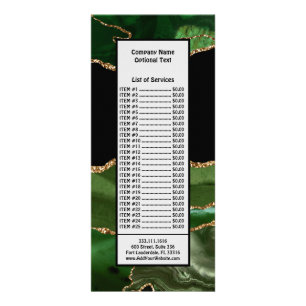 Carte Publicitaire Faux Emerald Green Marbré Agate contemporain
