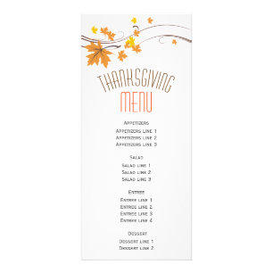Carte Publicitaire Feuilles d'érable orange brun automne Thanksgiving