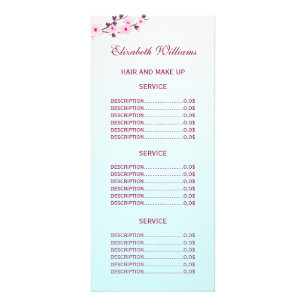 Carte Publicitaire Fleur de cerisier rose TurquoisPrix de service