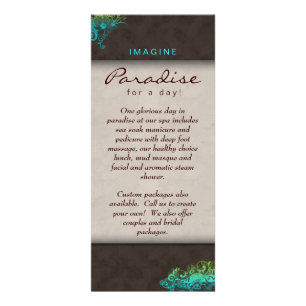 Carte Publicitaire Fleur Floral Salon Spa Bleu Vert Brown