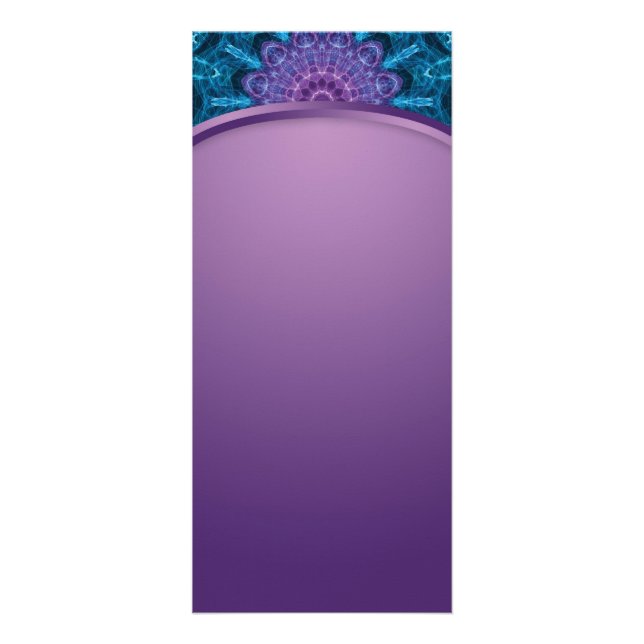 Carte Publicitaire Fleur pourpre spirituelle, mer de Mandala bleu (Devant)