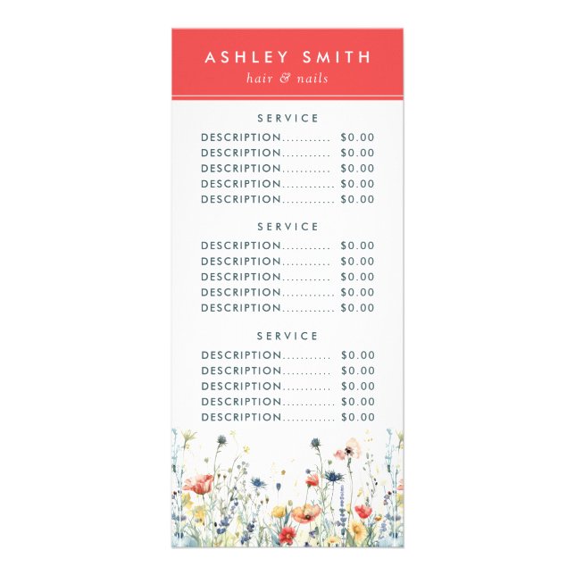 Carte Publicitaire Fleur sauvage dynamique (Devant)