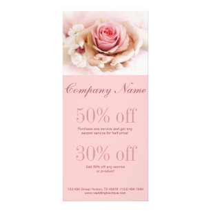 Carte Publicitaire fleuriste élégant de mariage de fleur de rose de