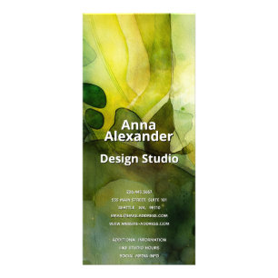 Carte Publicitaire Flux Lumineux Aquarelle Abstraite Verte