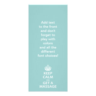 Carte Publicitaire Gardez le calme et obtenez un massage