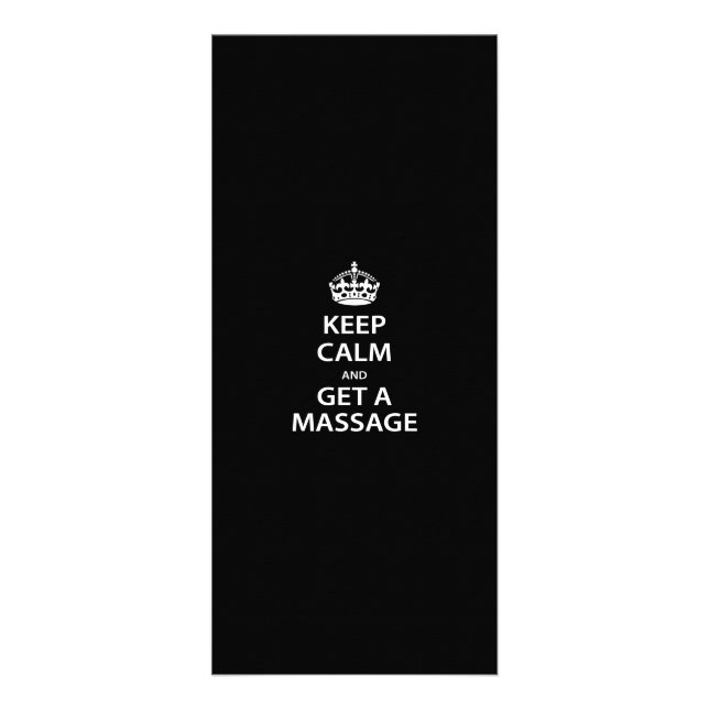 Carte Publicitaire Gardez le calme et obtenez un massage (Devant)