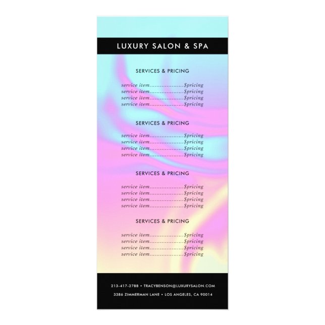 Carte Publicitaire Gemme d'opale iridescente holographique | Services (Devant)