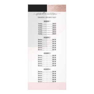Carte Publicitaire Géométrie moderne Rose Gold Black Blush