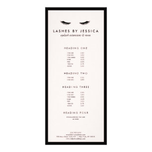 Carte Publicitaire Glam Eyelashes Classique Noir et Rose