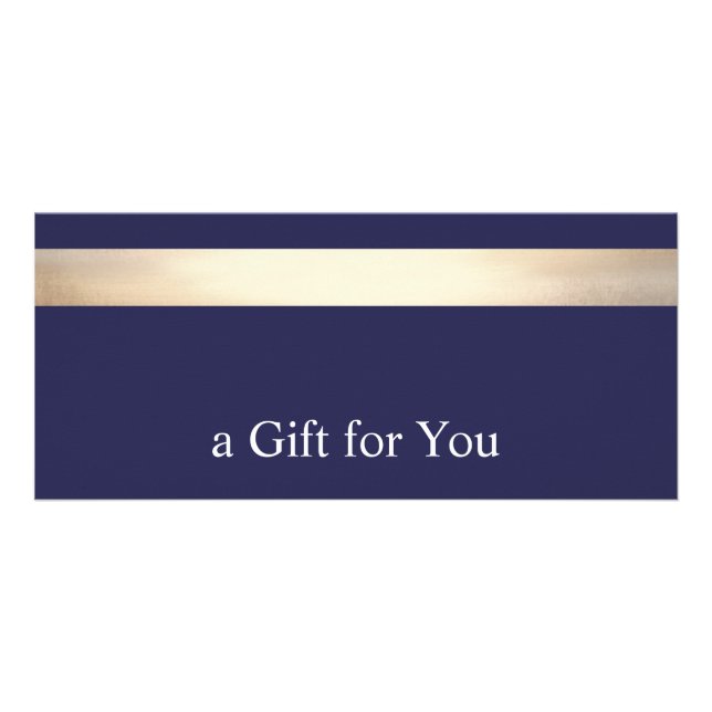 Carte Publicitaire Gold Stripe Marine Blue Certificat cadeau (Devant)