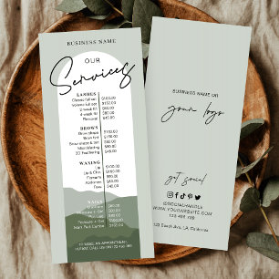 Carte Publicitaire Green Arch Boho Elegant Logo Beauté Tarifs