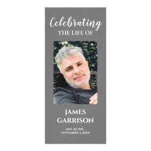 Carte Publicitaire Gris Photo Celebration of Life Memorial Program