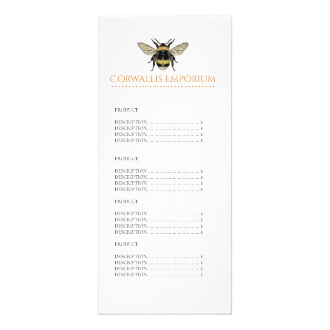 Carte Publicitaire Gros Bumble Bee Gold Retail (Devant)