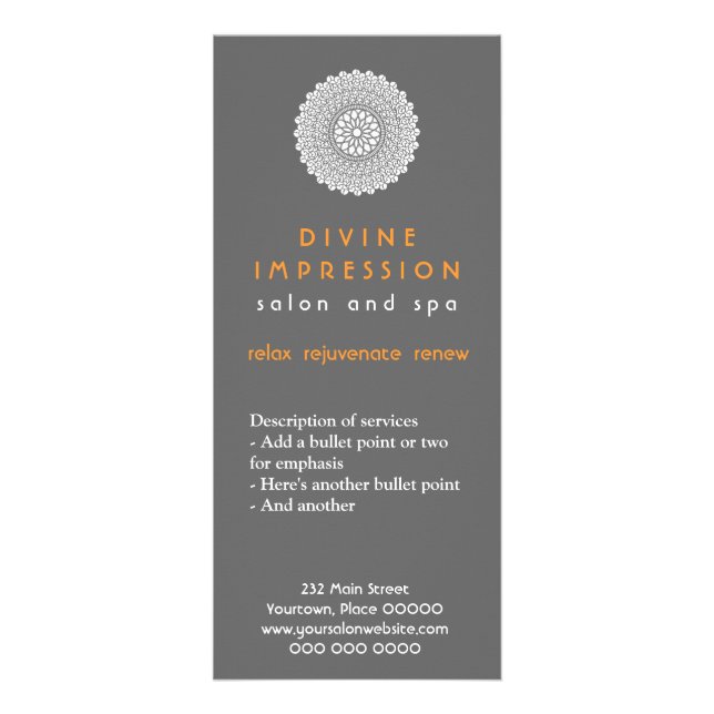 Carte Publicitaire Impression Divine Orange (Devant)