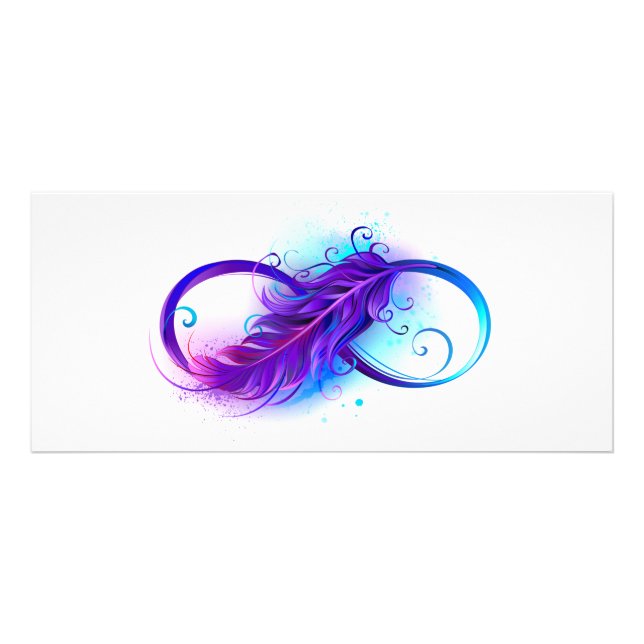Carte Publicitaire Infinity with purple feather (Devant)
