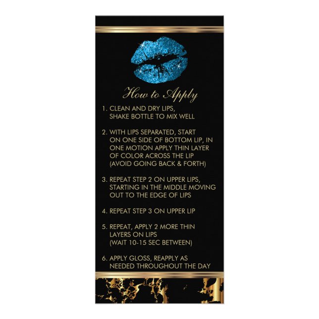 Carte Publicitaire Instructions de lecture Turquoise Blue Glitter (Devant)