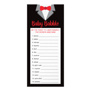 Carte Publicitaire Jeu de Baby shower Word Scramble, 25 Pack