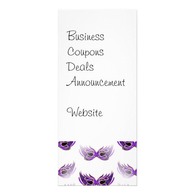 Carte Publicitaire Jolie Mascarade violette Mascarade Masques Mardi G (Devant)