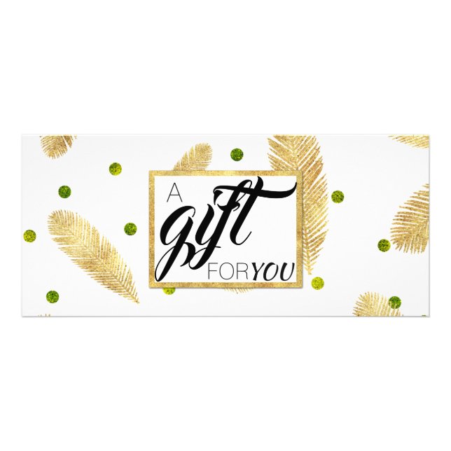 Carte Publicitaire Joyeux Noël Gold Parties scintillant Fir Branche C (Devant)