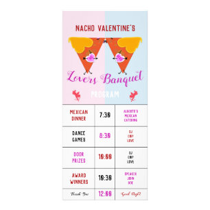 Carte Publicitaire Kissing Nacho Valentine's Event Programme/Menu