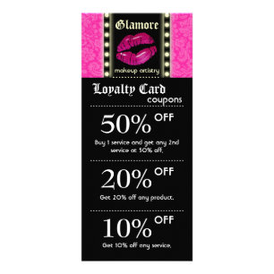 Carte Publicitaire La vente de maquilleur carde le noir rose de