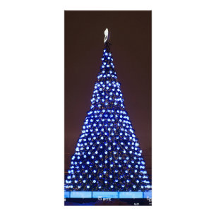 Carte Publicitaire Le bleu allume l'arbre de Noël