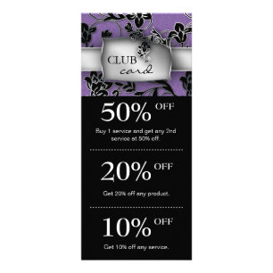 Carte Publicitaire Le club de vente de salon carde le pourpre floral