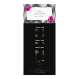 Carte Publicitaire Le motif noir et blanc avec le rose fleurit la