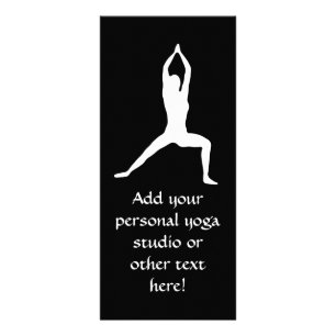 Carte Publicitaire Le Yoga guerrier en silhouette noir et blanc